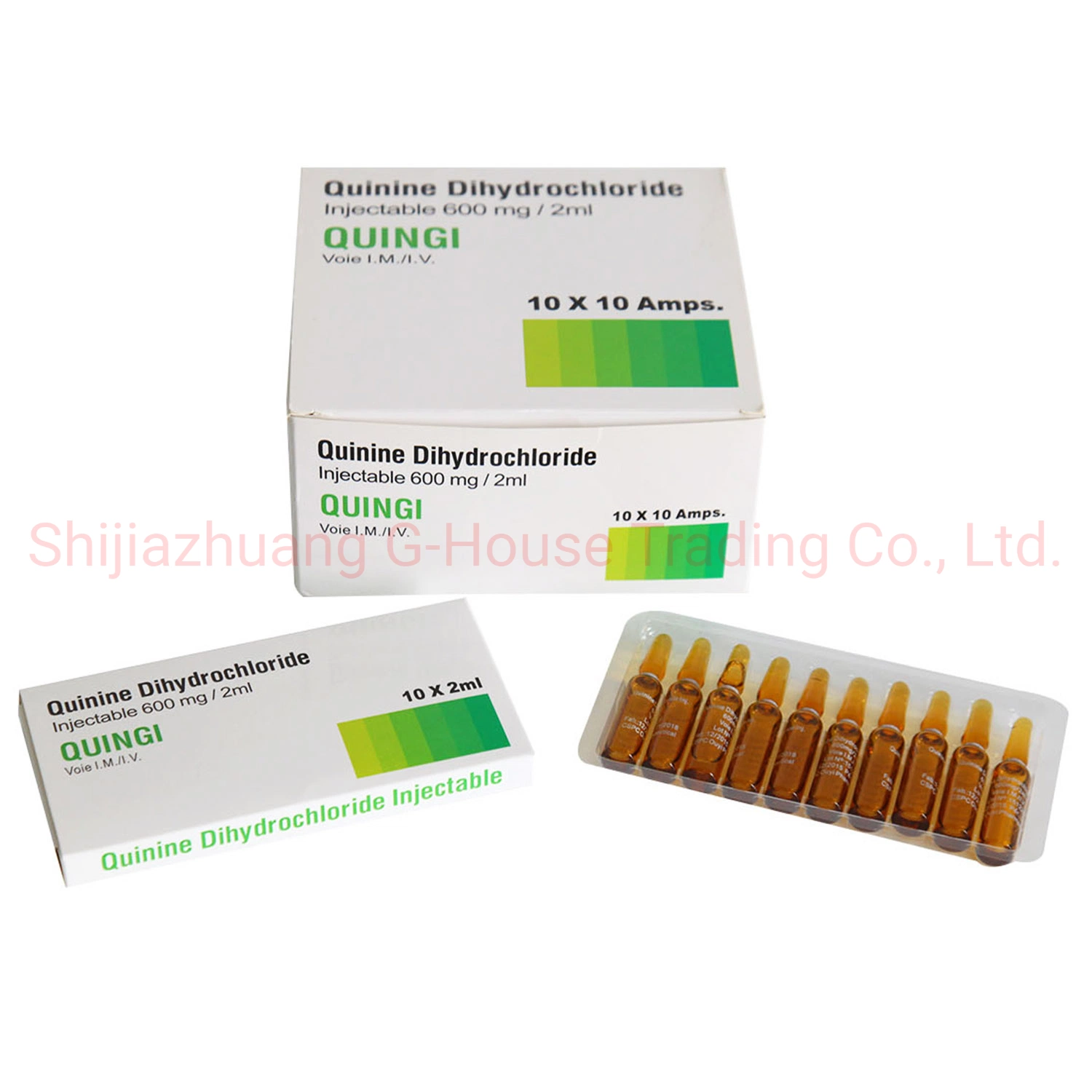 Quinine Dihydrochloride Injection 600mg/2ml GMP Pharmaceutical