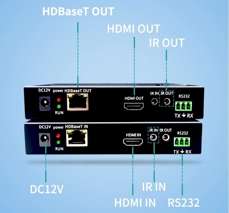 Industrial Quality Support HD 4K Transmitting 70m Receivers Audio and R232 IR Control