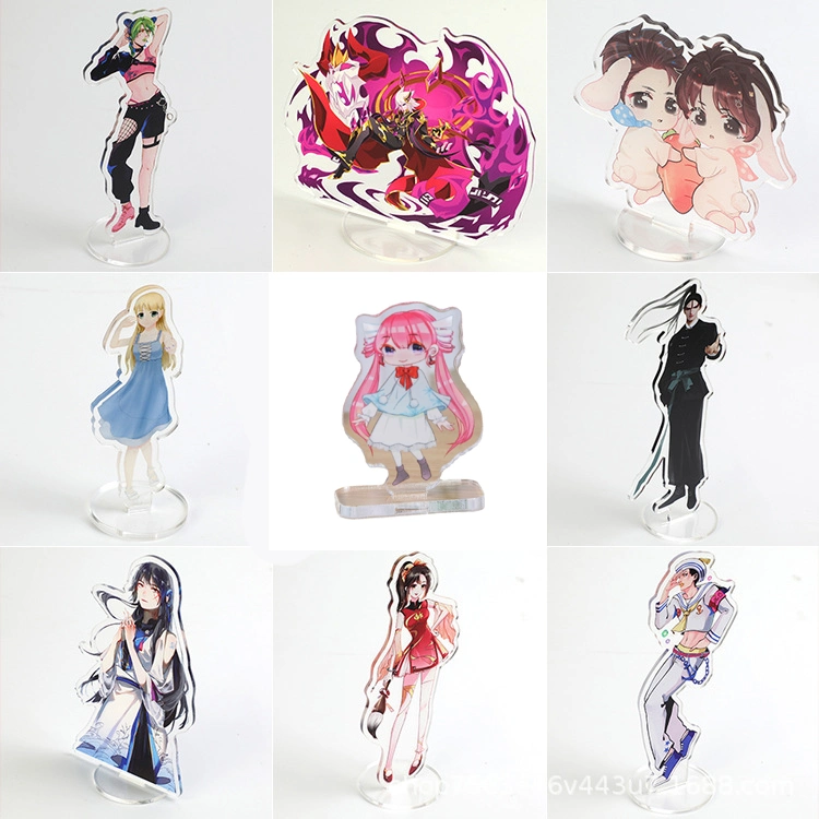 Personnalisé imprimé en forme personnalisé figure transparent en acrylique transparent Standee d'affichage