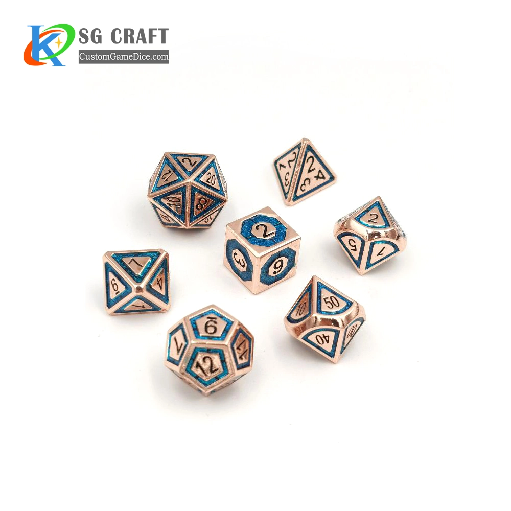 Hot Sale Metal Polyhedral Dnd Role Playing Game Dice Set for Dungeons and Dragons Dnd Rpg Enamel Dice
