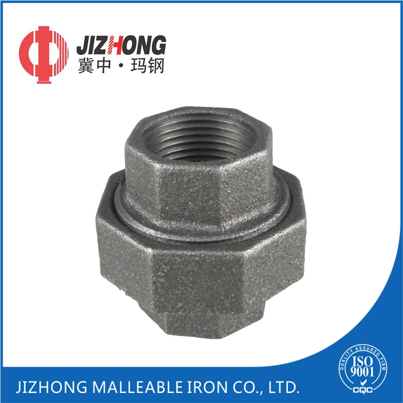 China Black Malleable Iron Pipe Fitting Flat Seat Union with High quality/High cost performance 