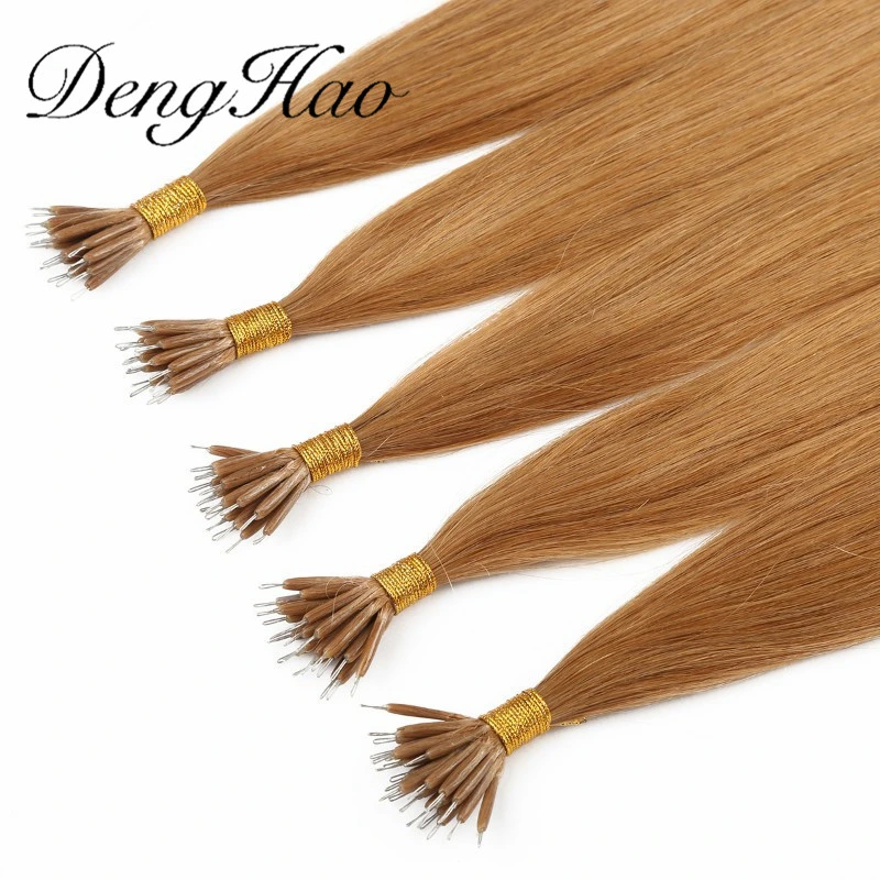 Brown Color Premium European Virgin Remy Hair Nano Ring Hair Extensions