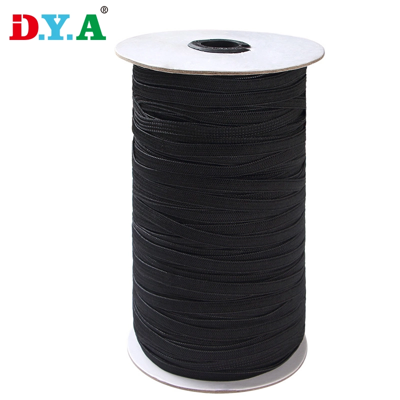 Factory Wholesale/Supplier Polyedter Latex Elastic Webbing 0.4inch 10mm White/Black Knitted Elastic Band for Clothing Garment