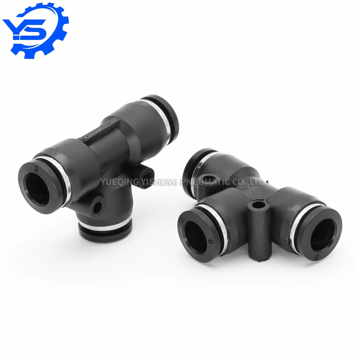 PE-8 Plastic Quick Connect Tee Tube Joints Air Hose Fittings PE Pneumatic Connector Pneumatic Quick Coupling