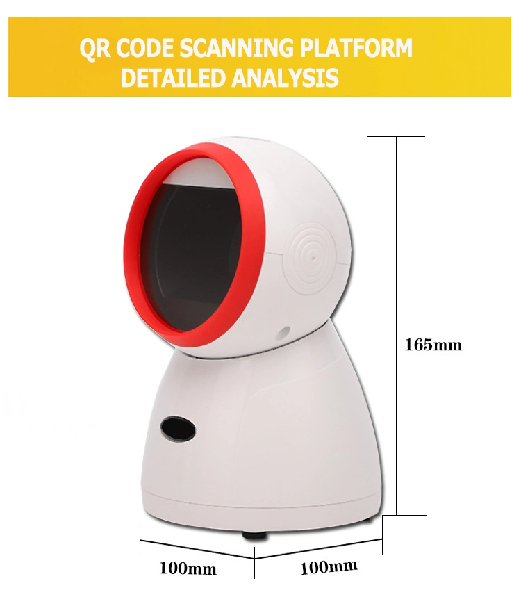 ماسحة الرمز الشريطي سطح المكتب متعددة الاتجاهات طراز Ds8200 2D USB 20 سطراً الماسحات الضوئية قارئ الرمز الشريطي لـ Cashier Bookshop Supermarket