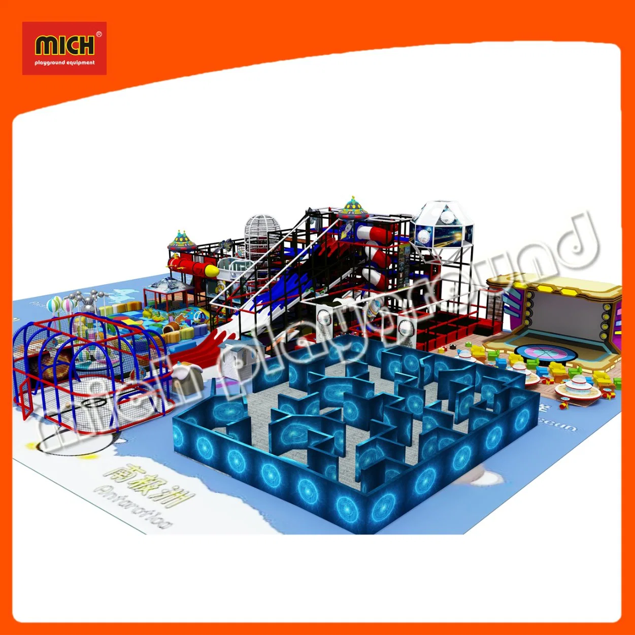 Mich New Design Indoor Soft Playground of Spider Tower with Large Slide for Kids Play