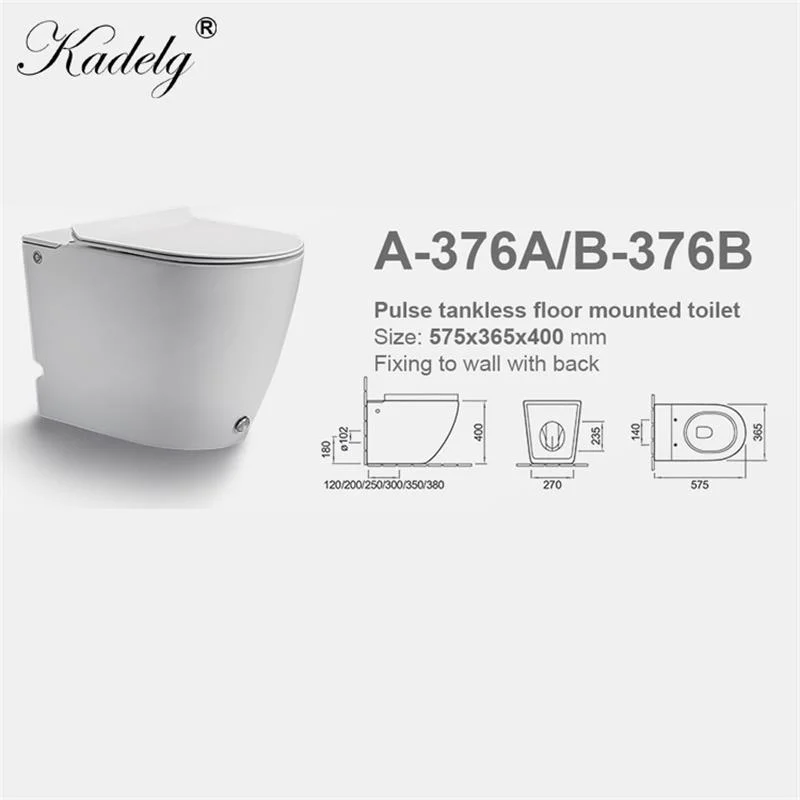 Back to Wall Portable Toilet Pulse Tankless Floor Mounted Toilet