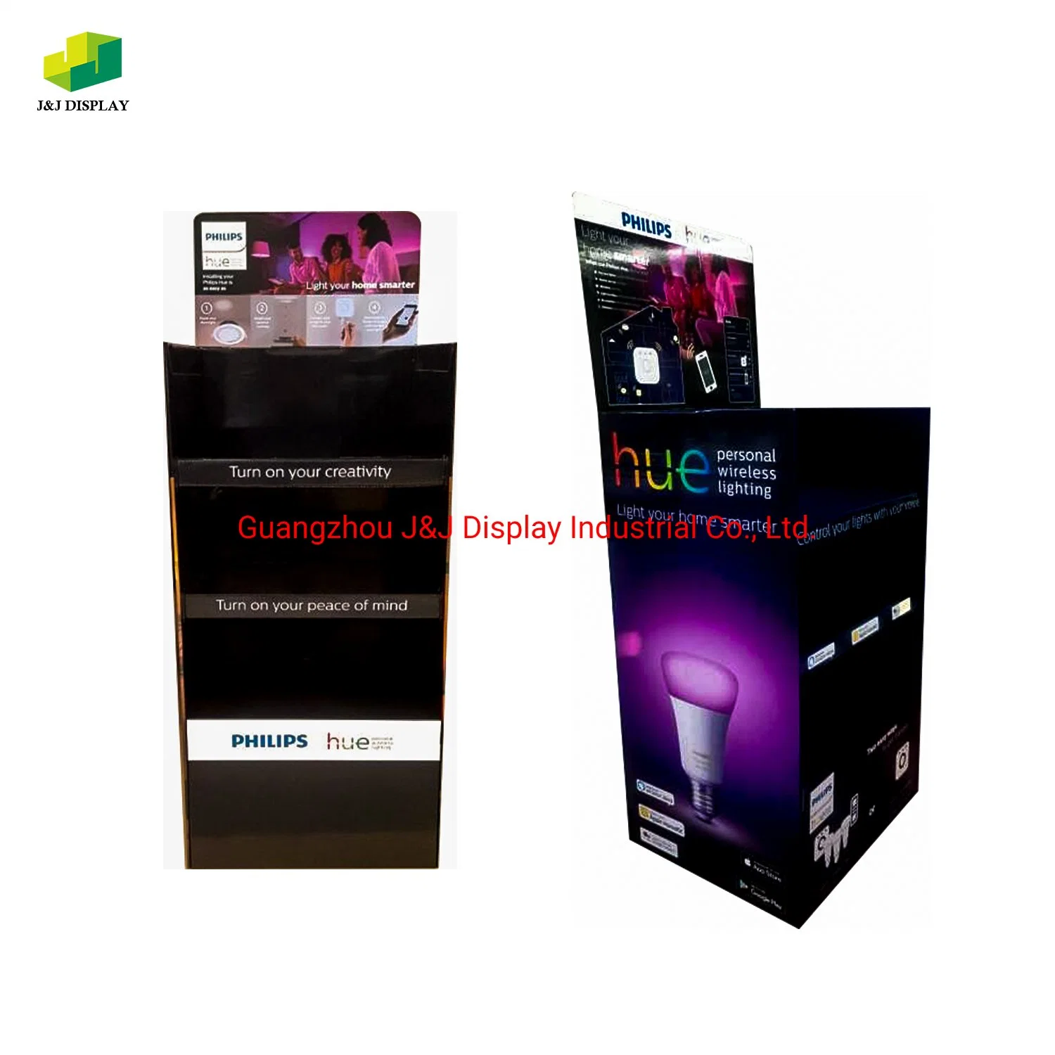 Customized Cardboard Corrugated Paper Promotion Retail Store Advertising Exhibition Pop Foldable Floor Display for Light