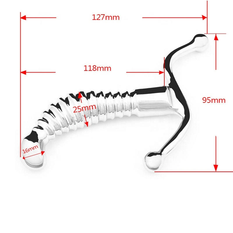 Mog China Boa Massageador Anal Metal Masturbator anal em aço inoxidável de cordões de soldadura topo a topo