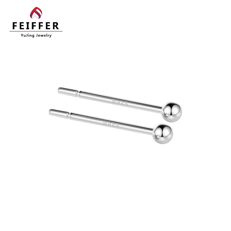 Fashion Accessories 925 Sterling Silver Rhodium 3mm Ball Earrings Jewelry