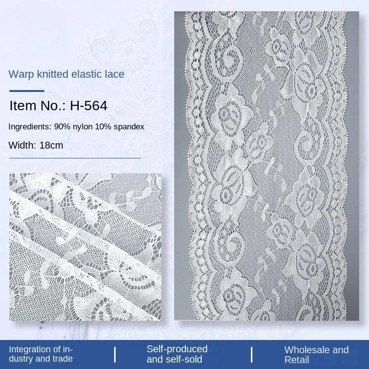 Acessórios decorativos para vestuário macio Brocade Lace Air Sense Wave Tecido elástico