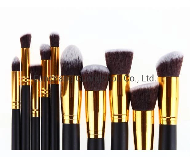 China proveedor belleza cosmética Maquillaje Cabello sintético de la herramienta Pincel con pincel negro bolsa