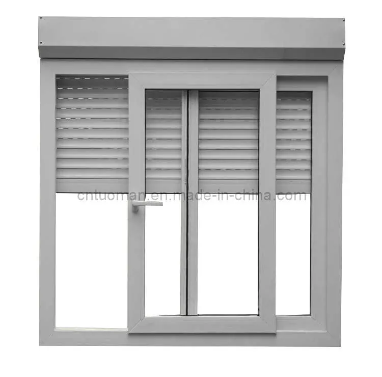 Ventana corrediza de aluminio, el rodillo del obturador y mosquitera abatible (Monoblock)