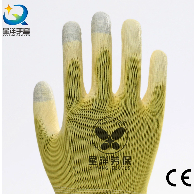 4131X 13G revêtement pu en polyester sécurité antistatique résistant à l'usure industriel Gants, certification ce