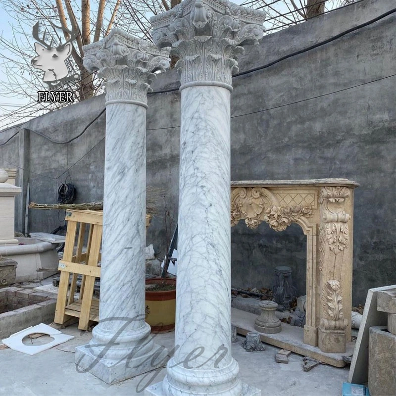 Outdoor Indoor Decorative Building Pillar Natural Stone Greek Column Marble Roman Columns for House