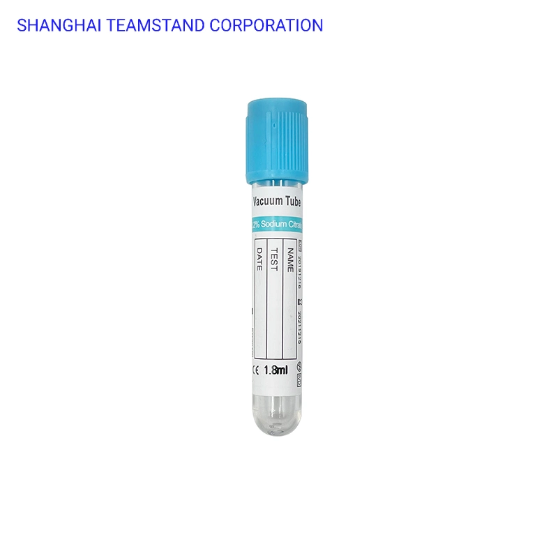 Disposable Medical Pet Plain Blue Cap Vacuum Blood Collection Tube