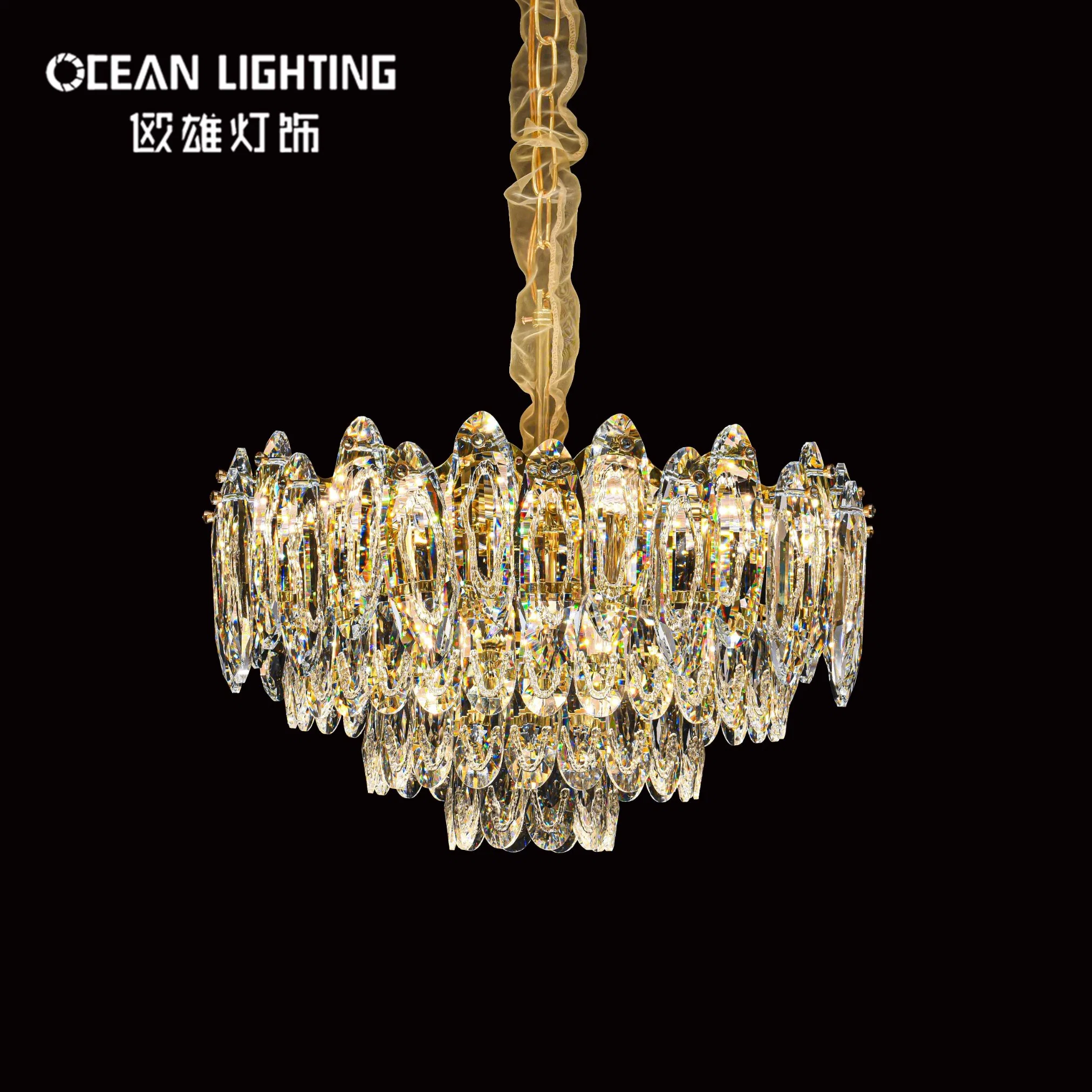 Ocean Lighting Contemporary Matal Gold Lighting Decoration LED Crystal Chandelier Pendant