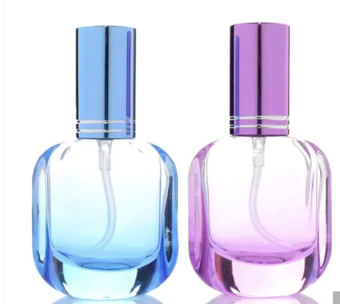 Glass Spray Bottles 30ml Perfume Bottle Flat Square Medical Alcohol Glass Bottles with Atomizer