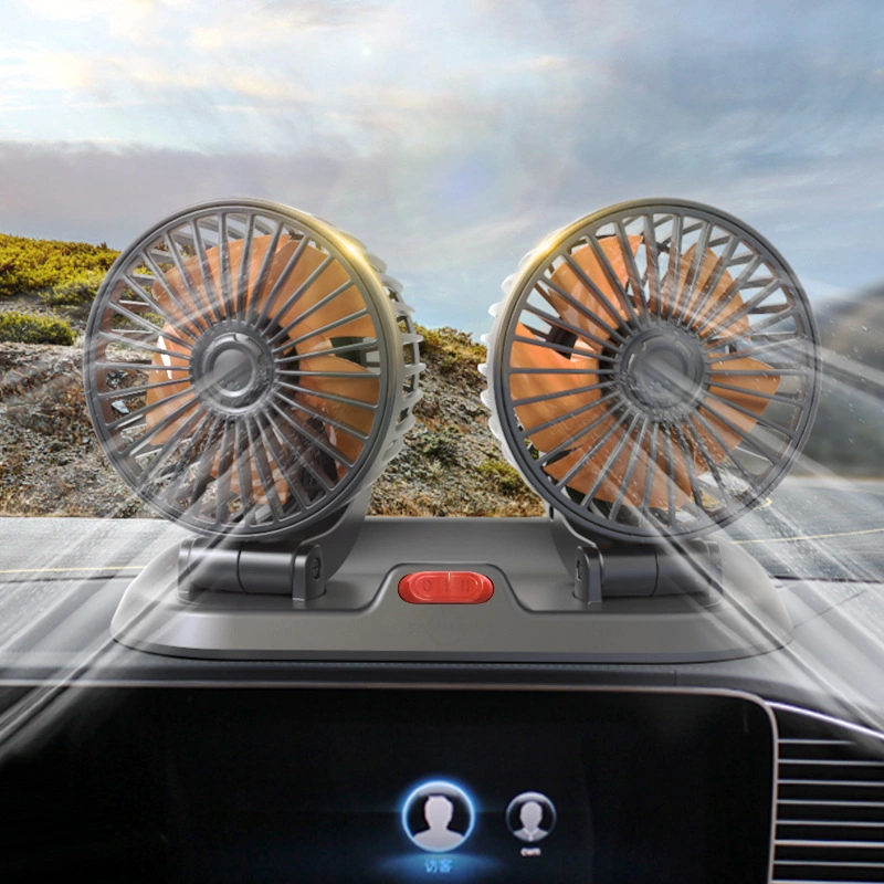 Portable Automotive Adjustable 12V 24V USB Mini Dual-Head Cooling Fan