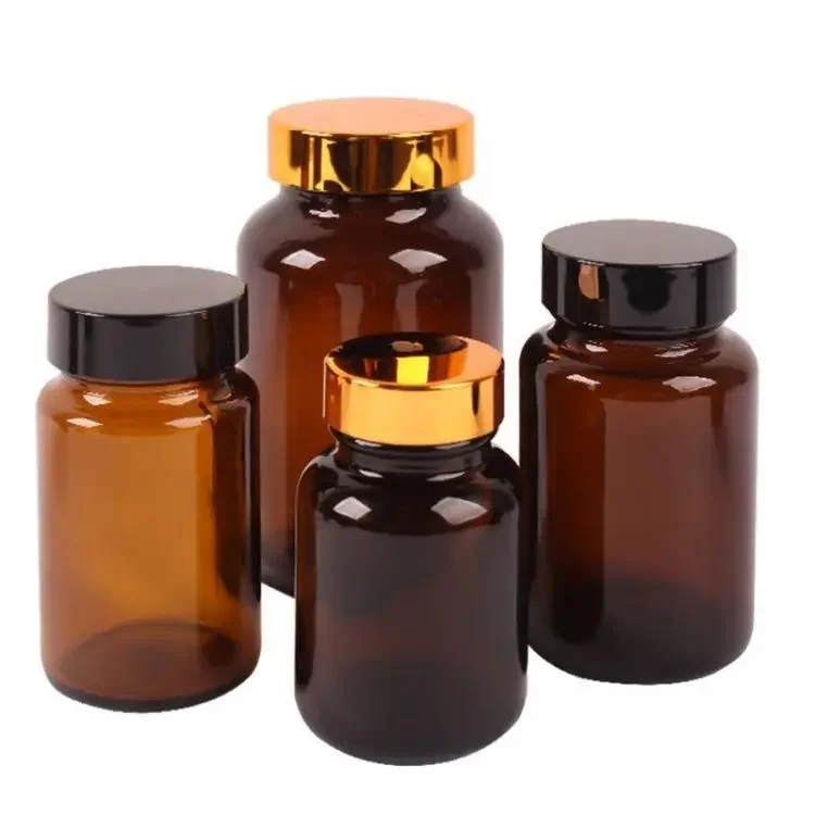 8oz Wide Mouth Amber Glass Packer Bottle 250ml Chemical Reagent Bottles