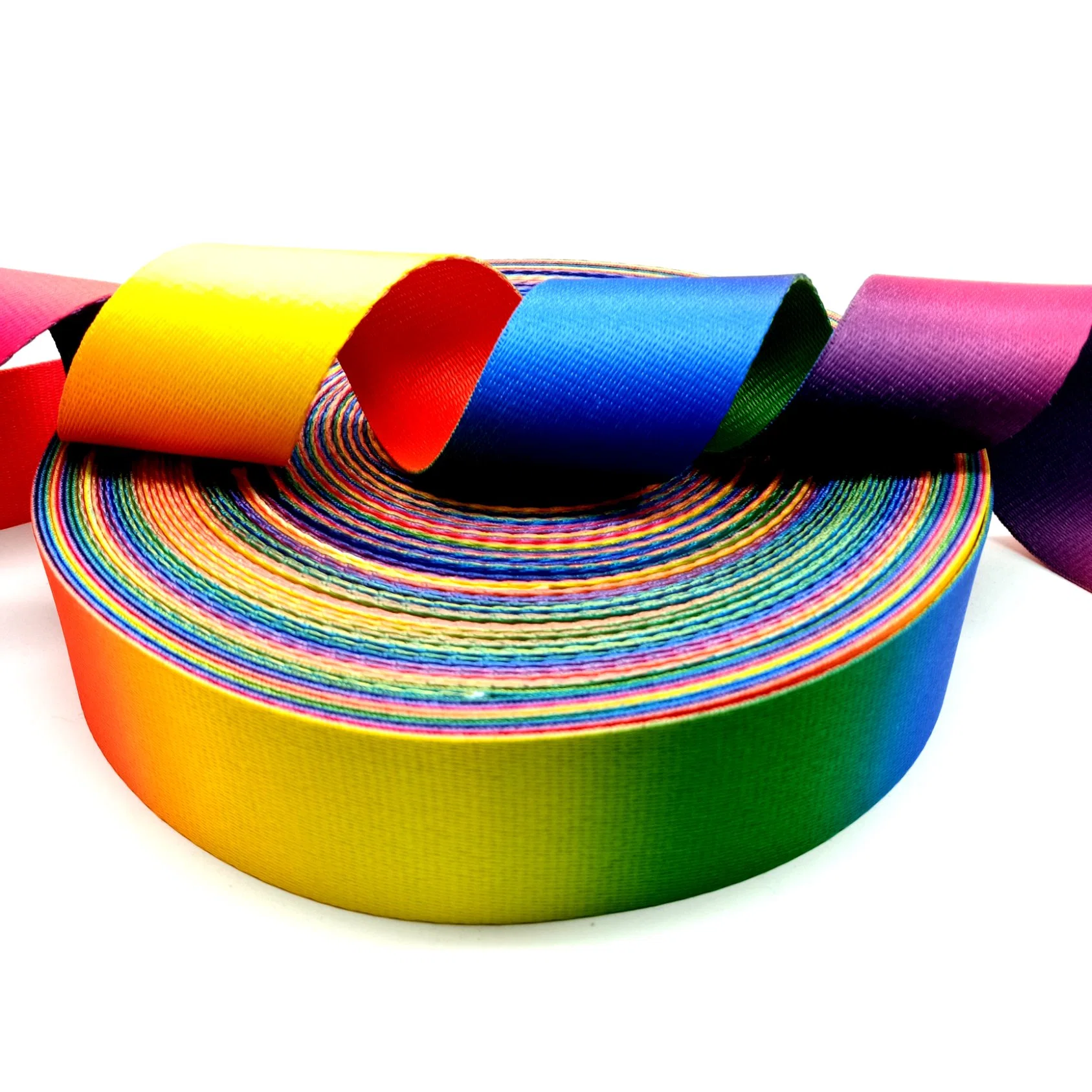 Kingslings 1" 1.5" 2 pouces de largeur imprimé Rainbow sangle sangle polyester