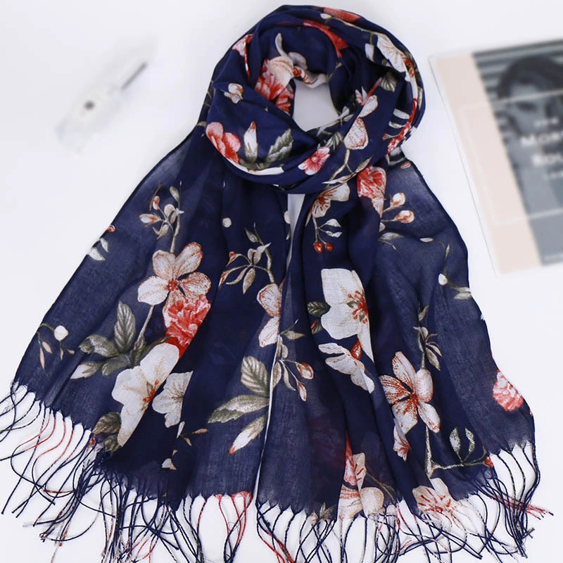 Novo design estampado Rayon Fraled para mulher Hijab, chiffon respirável e refrescante Cachecol Lady