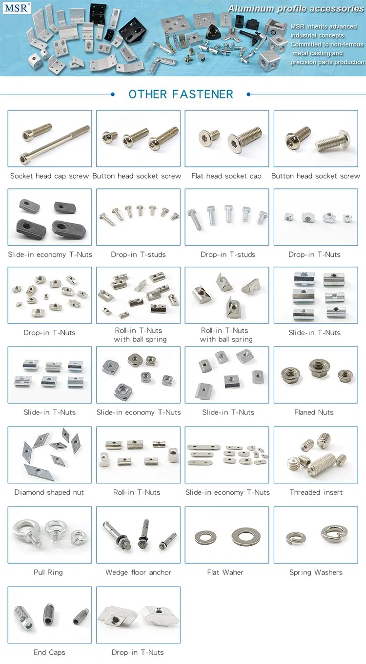 M8*30-45 Hammer Head T Slot Bolt Hardware for 45 Series Aluminium Profile