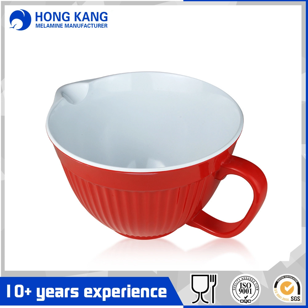 2PCS Two Tone Melamine Mixing Bowl with Handle