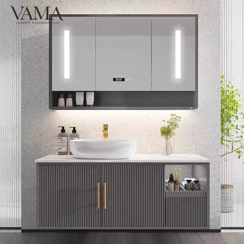 Vama Gris nuevas tendencias Muebles Diseño Abierto Armario de baño flotante Vanidad