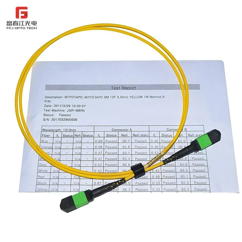 Fcj MPO (female) -LC 24 Fiber Optical Jumper Om3 with 5 Meters