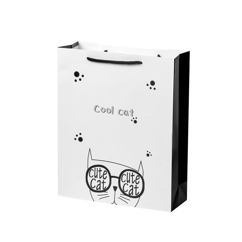 Personalised Cute Cat Recycle Apparel Packing Shopping Paper Gift Bags