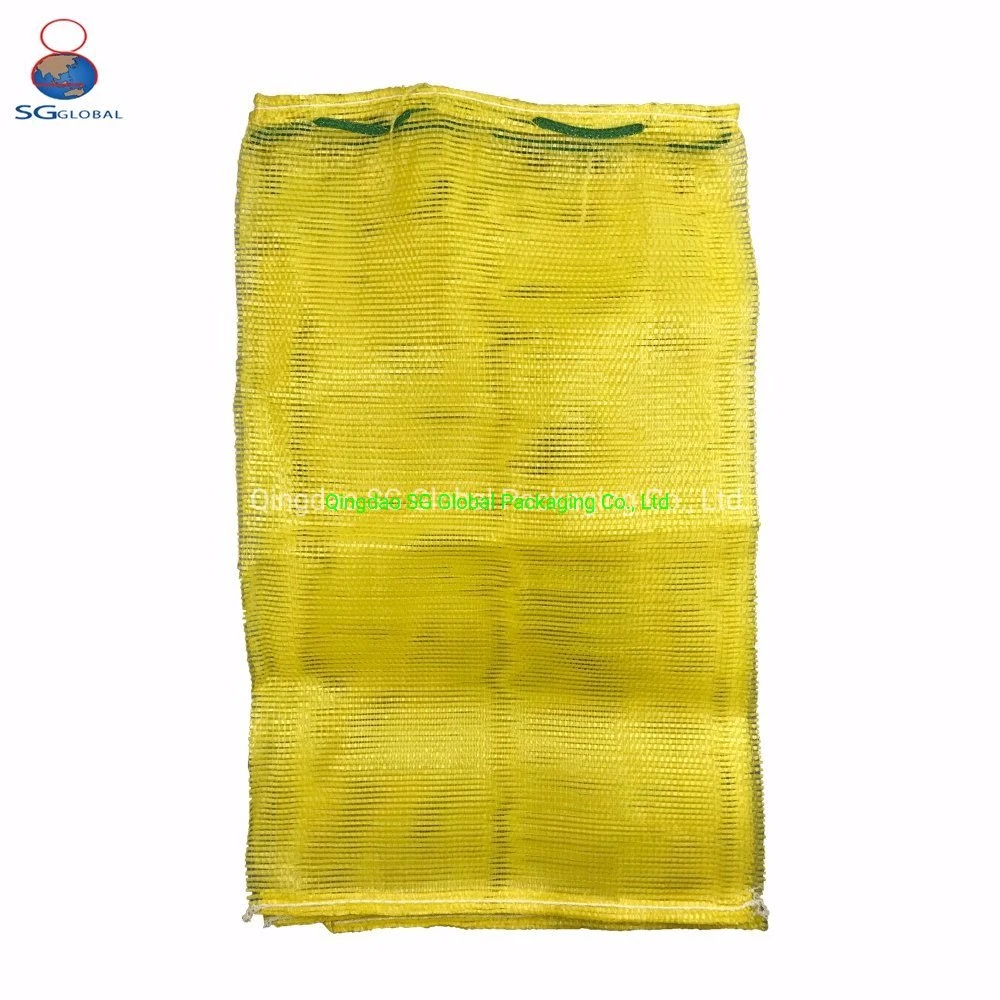 Grs SGS Factory Wholesale/Supplier Empty Plastic Drawstring Packing 25kg 50kg Firewood Vegetable Onion Potato Cabbage Fruit Orange PP Tubular Woven Leno Net Mesh Bag