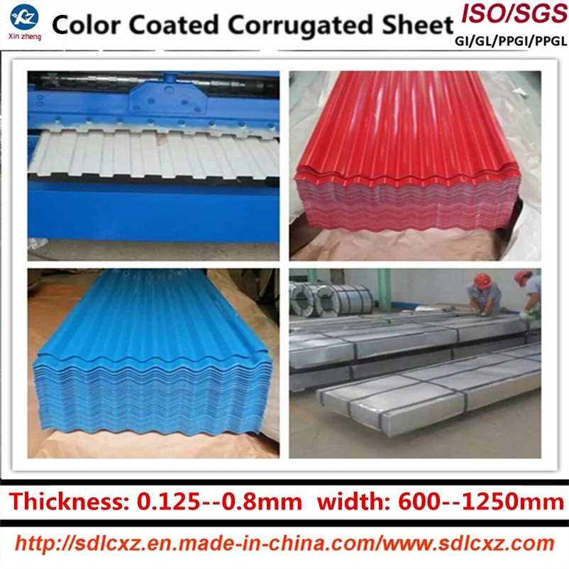 (0.14mm-0.8mm) Pre-Painted Galvanized Corrugated Steel Sheet