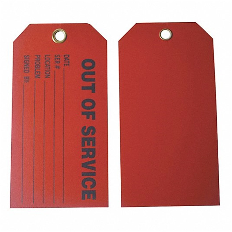 out of Service Tag Red Cardstock Size 5 3/4 in*3 in