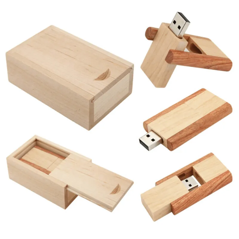 Disque Flash USB à conception unique pivotant en bois de même qualité que Wal-Mart