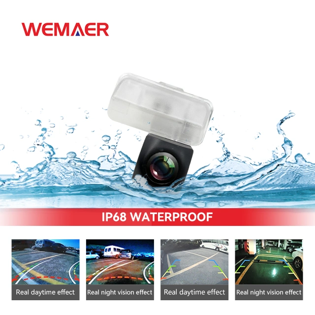 Wemaer OEM Cámara de visión trasera de coches Waterproof Seguridad Monitor de estacionamiento Cámara de seguridad Mini Visión nocturna para Toyota/Peugeot