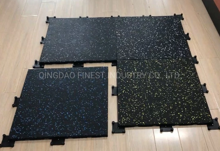 2021 China Manufacturer Wholesale New Style Composite Premium Crossfit Rubber Gym Flooring Mat with Plastic Locking Parts for Gym Machine Fitness Equipment