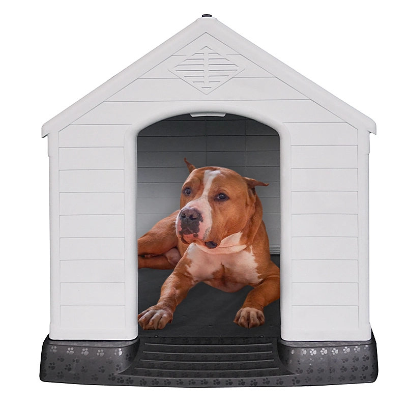 Outdoor Luxury Dog House Warm Home Optional Size PP Plastic Dog Cage White Dog House