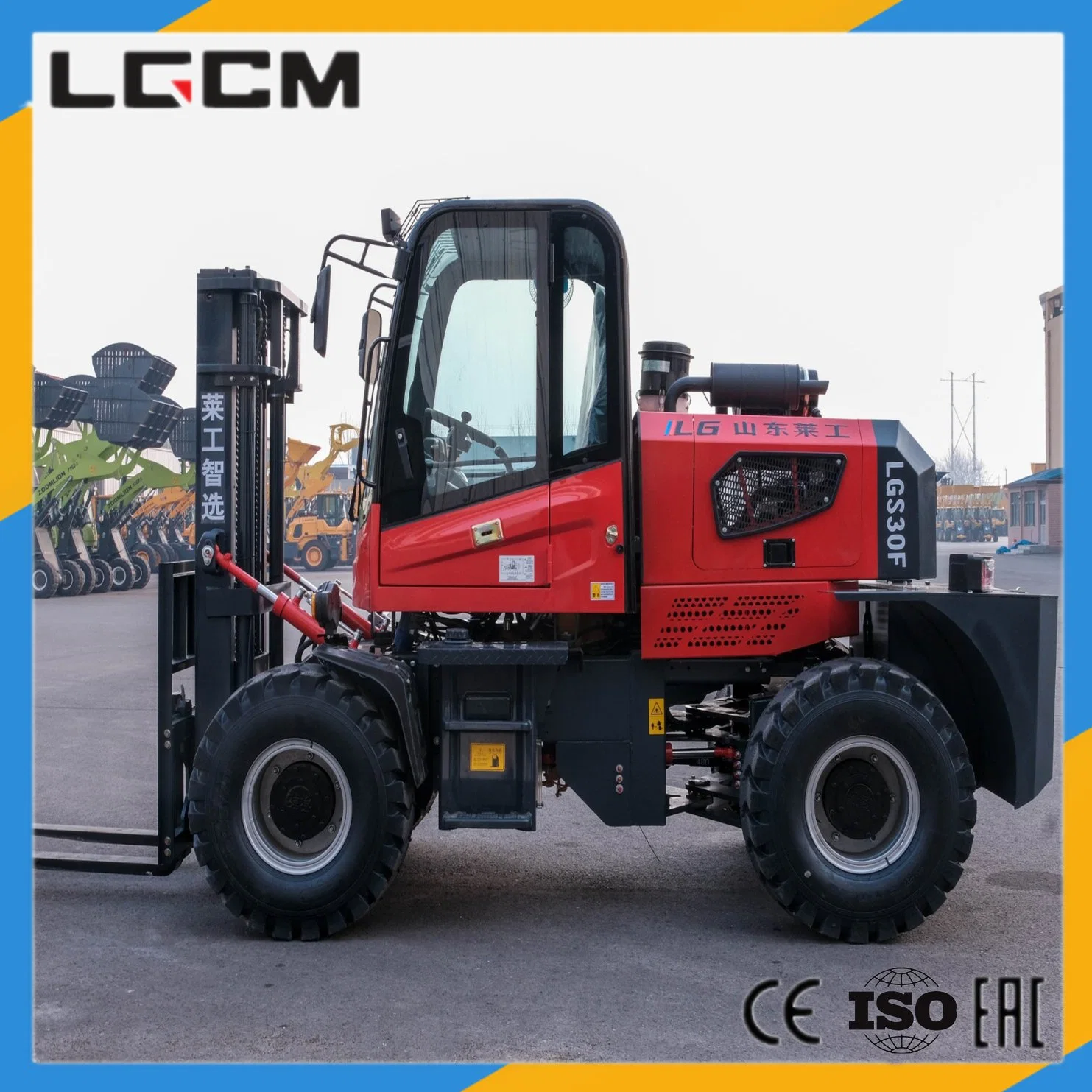 Lgcm off Road Forklift 1.5ton 3ton 3.5ton 4ton 5ton 4WD Four Wheels Drive New Articulated Rough Terrain Forklift Cab CE for Narrow Aisle Working