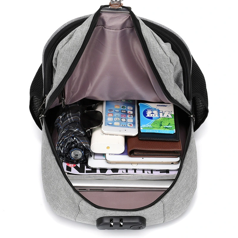 Computer Laptop Books College USB Headphone Jack Anti-Thief Brief Backpack Bag