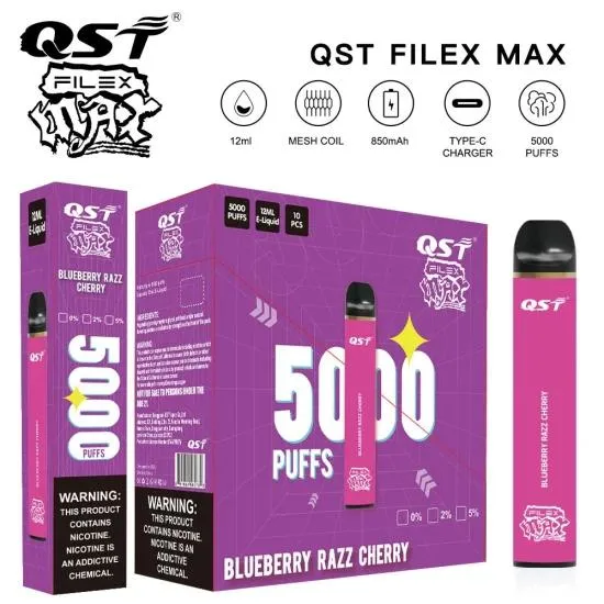 2023 Nuevo popular QST desechable VAPE Filex Max 5000 Puffs 12 ml E- líquido mayorista I VAPE