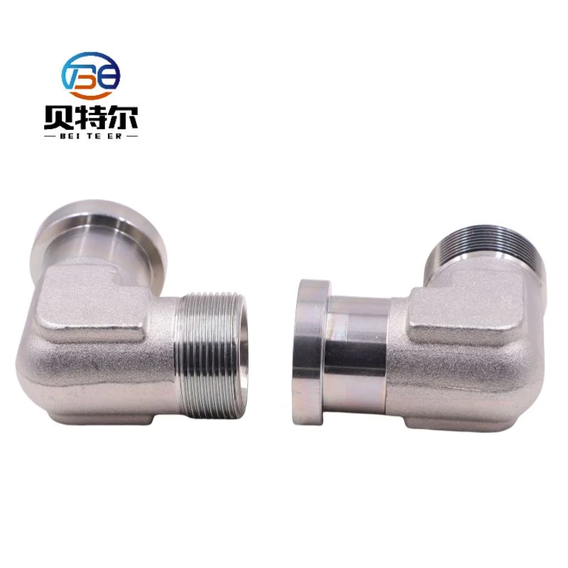 Stainless Steel 90deg Metric Male Bite Type /SAE Flange 6000psi Series