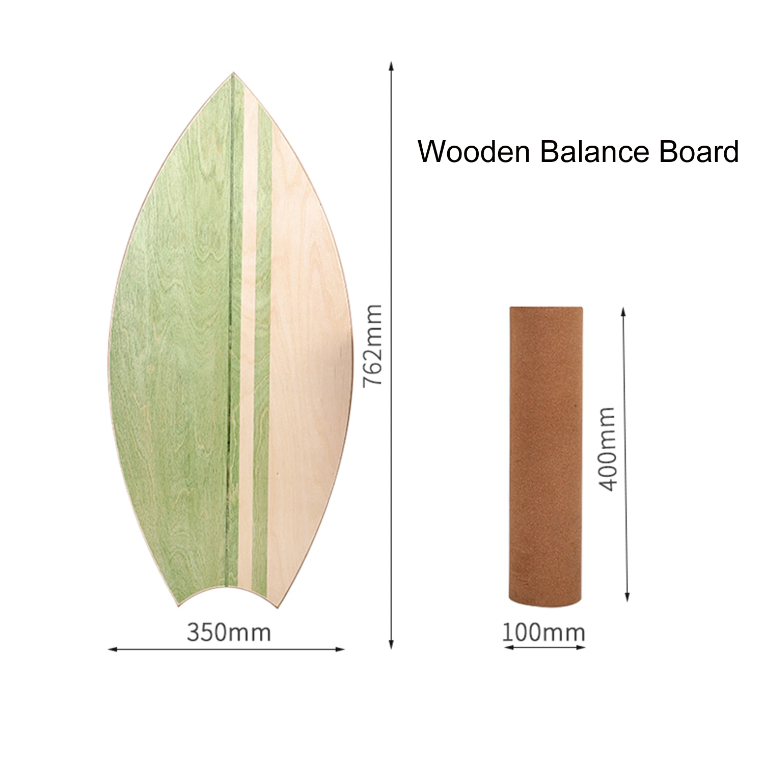 Junta de equilibrio de madera para el entrenamiento de trucos y malabares con Cork Rodillo