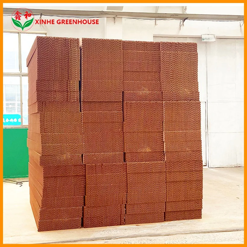 Greenhouse and Poultry Farm Cellulose Evaporative Cooling Pad Honey Comb Wet Curtain Cooling Pad Wall with Aluminum Frame