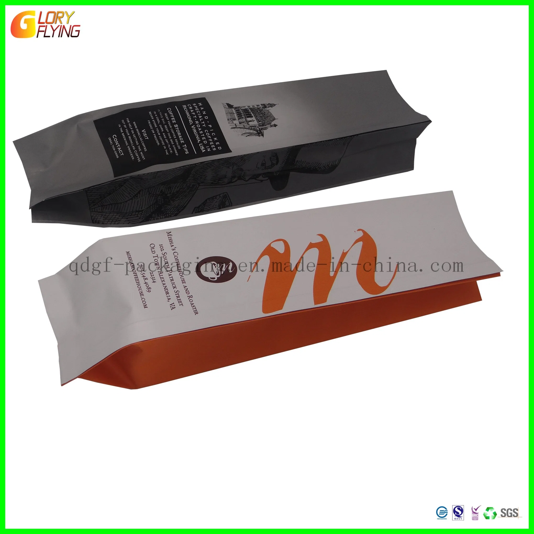 Paper Gift/Coffee/Shopping/Brown/White/Gift Bag/Food Packaging/Die Cut/Twist Handle/Flat Handle/Kraft Paper/Aluminum Foil Pointed Bottom/Bag. Hot!