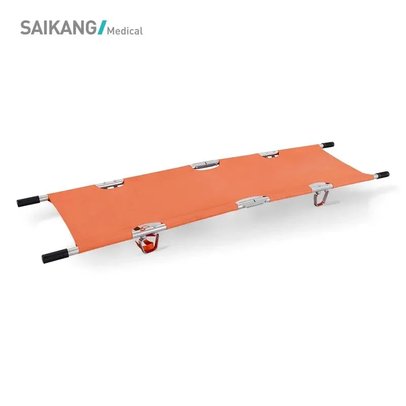 Skb040 (A002) Saikang Stainless Steel Medical Ambulance Fireproofing Waterproof Foldable Emergency Stretcher