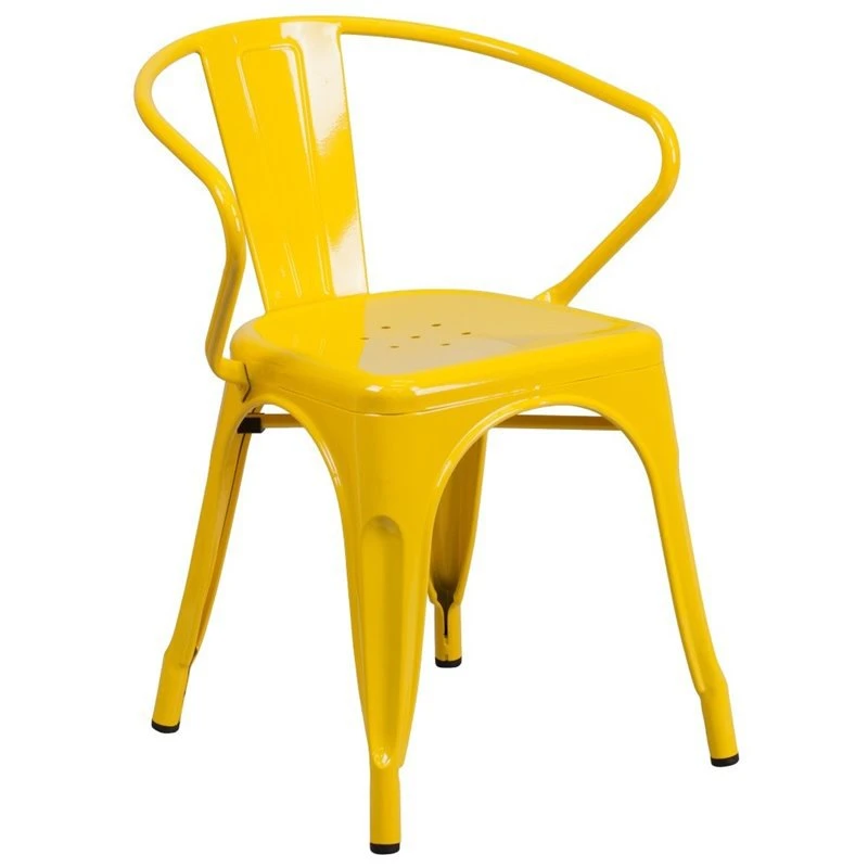 Modern Style Optional Color Bar Cafe Restaurant Dining Home Garden Furniture Stackable Metal Chair
