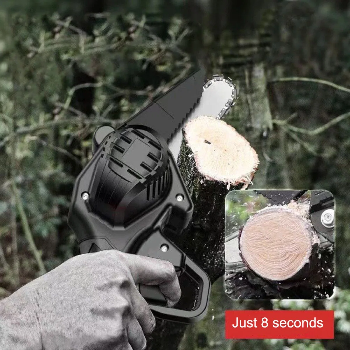 Mini inalámbrico de mano portátil motosierra de poda Jardín Máquina de cortar madera Sierras