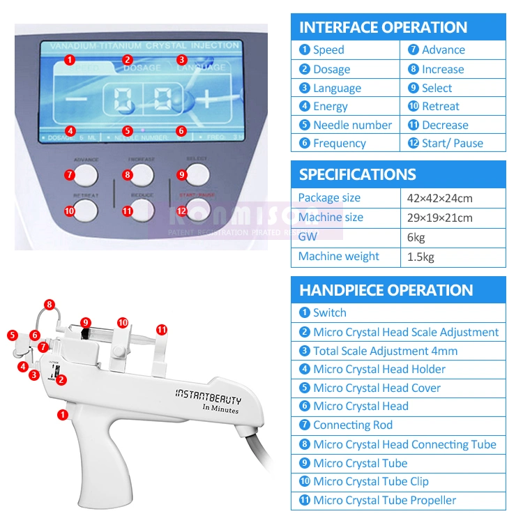 Vanadium Titanium Needle Skin Tightening Free Injection Instrument