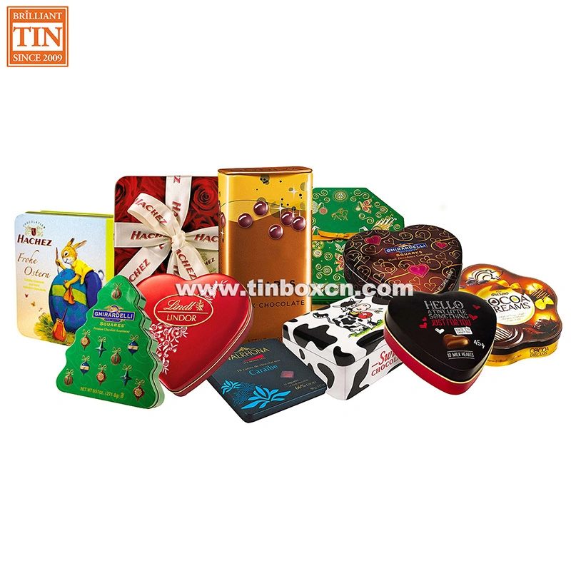 Embossed Oval Metal Chocolate Coffee Tin Box with Food Safe